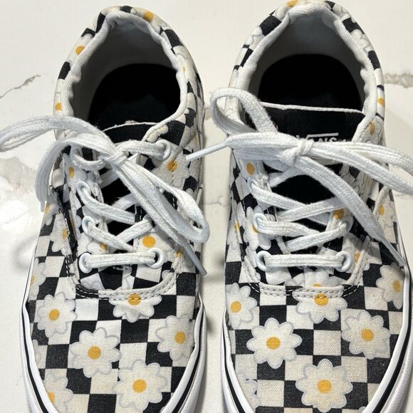 Vans Women's Dohney Daisy Flower Checkerboard Skater Sneakers Black Size 7 Shoes - Picture 5 of 11